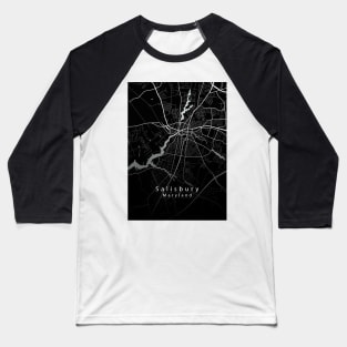 Salisbury Maryland City Map dark Baseball T-Shirt